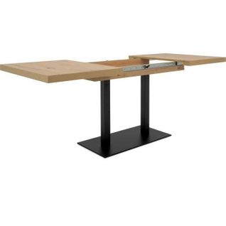 Table à Manger Extensible - Chene Artisan / Noir - 6 à 10 Personnes - 120-200 X 75 X 80 Cm