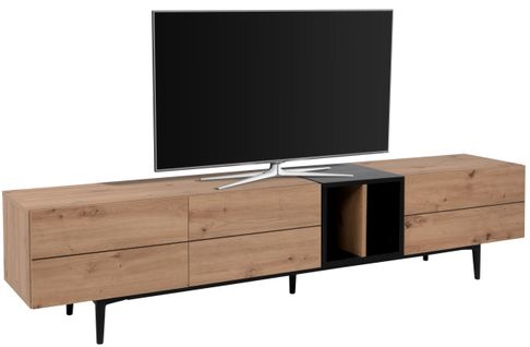 Meuble TV 3 Portes 2 Niches Bicolore Nola