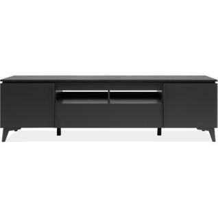 Meuble TV - Bertrix 56a - Ardoise / Anthracite - 177x51,5x40 Cm - 2 Portes - 1 Tiroir - 2 Niches