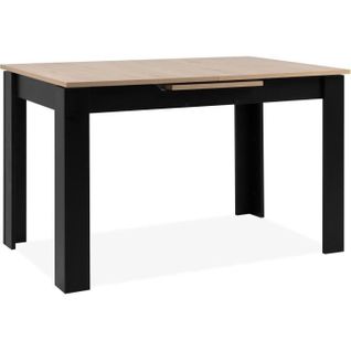 Table Extensible - Birmingham - 80a - 6 à 8 Personnes - 125-165 X 75 X 80 Cm - Chêne Et Noir