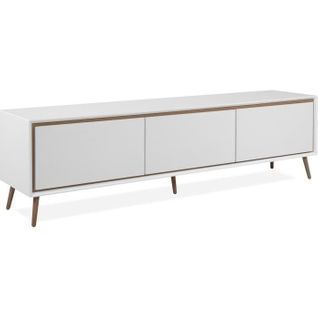 Meuble TV - Arona - Blanc / Chene Artisan - 3 Abbatants - 175 X 50 X 38 Cm