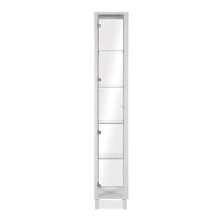 Vitrine 1 Porte Et 4 Étagères En Verre H189 Cm