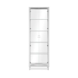 Vitrine 1 Porte Et 4 Étagères En Verre L62 X H189 Cm