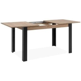 Table Extensible Tolosa 80a - Décor Chêne Artisan/noir - Rectangulaire - 6/8 Pers - 100-150x75x80cm