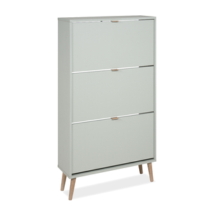 Meuble à Chaussures - Vigo 49a - Vert Pastel - Pieds En Bois Massif - 70 X 24 X 125 Cm