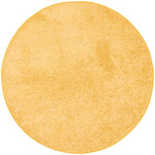 Tapis à Poils Longs Mona Rond 160cm Jaune