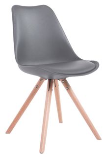 Chaise Toulouse Similicuir Piétement Rond Gris/nature