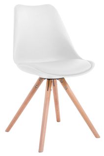 Chaise Toulouse Similicuir Piétement Rond Blanc /nature