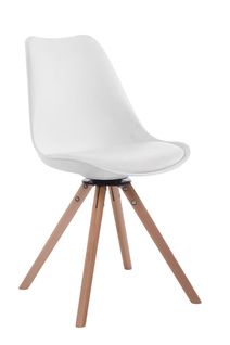 Chaise De Salle À Manger Pivotante Troyes Similicuir Pieds En Forme Ronde Blanc /nature