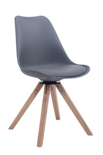 Chaise De Salle À Manger Troyes Pivotante Piétement En Forme Carrée Gris/nature