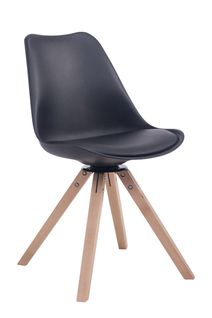 Chaise De Salle À Manger Troyes Pivotante Piétement En Forme Carrée Noir /nature