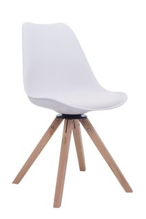 Chaise De Salle À Manger Troyes Pivotante Piétement En Forme Carrée Blanc /nature