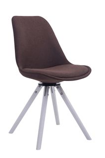 Chaise De Salle À Manger Troyes Pivotante Tissu Pieds Rond Marron/blanc