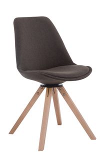 Chaise De Salle À Manger Troyes Pivotante En Tissu Piètement Carré Gris Foncé/nature