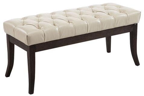 Banc Ramses Similicuir Antique Sombre Crème/100 Cm