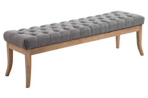 Banc Ramses Tissu Pieds Antique Clair Gris/150 Cm