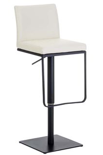 Tabouret De Bar Panama En Similicuir Avec Pied En Métal Crème/noir