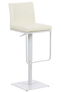 Tabouret De Bar Panama En Similicuir Avec Pied En Métal Crème/blanc