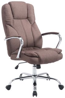 Fauteuil De Bureau Xxl Xanthos En Tissu  Capacité De Charge 210 Kg Marron