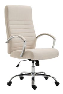 Fauteuil De Bureau Valais En Tissu Crème