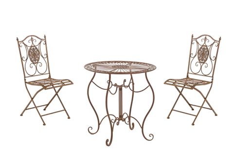 Ensemble De Jardin Aldeano En Fer Marron Antique