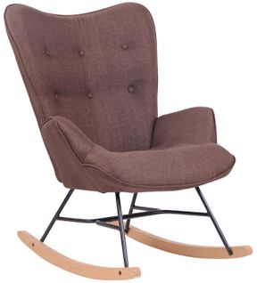 Fauteuil À Bascule Sanka En Tissu Marron