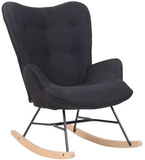Fauteuil À Bascule Sanka En Tissu Noir