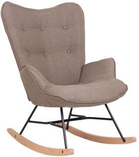 Fauteuil À Bascule Sanka En Tissu Taupe