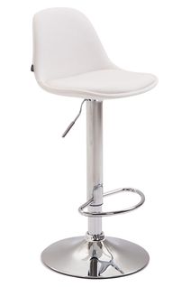 Tabouret De Bar  Kiel Assise Et Dossier Rembourrés Similicuir Blanc /chrome