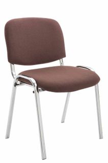 Chaise Visiteur Ken Support Chromé Tissu Marron