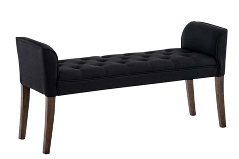 Banquette Style Chersterfield Cleopatra En Tissu Noir /antique Foncé