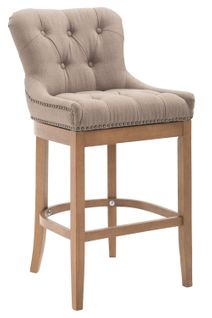 Tabouret De Bar Lakewood Tissu Piètement Antique Clair Taupe