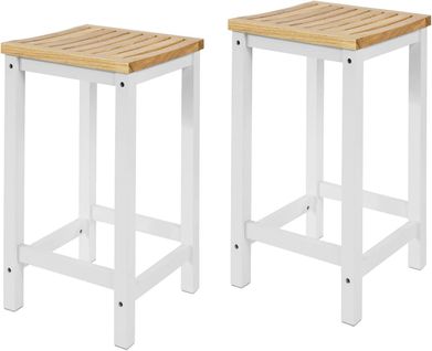 Lot De 2 Chaises Tabourets De Cuisine En Bois Avec Repose-pieds, Fst29-wnx2