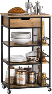 Desserte De Cuisine Roulante Chariot De Service Meuble De Rangement Multifonctionnel, Fkw99-n