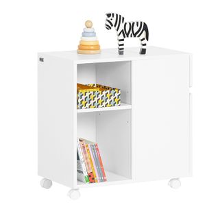 Caisson De Bureau Roulant Avec Tiroirs Et Compartiments, Support Imprimante 58x35x59 Cm