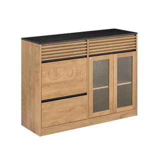 Fsb99-n Buffet De Cuisine Moderne Avec Rangement Intégré, Couleur Blanc