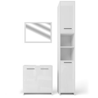 Meubles Bain Kiko 26488 Blanc Brillant/blanc 3 Pièces