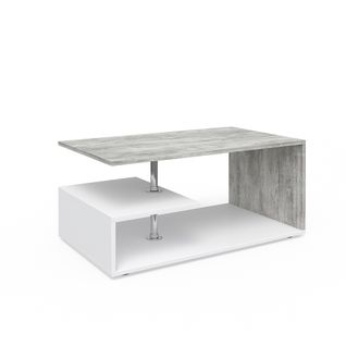 Table Basse Guillermo, Béton/blanc, 91x41cm