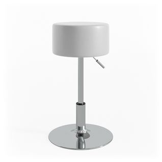 Tabouret Design 28609 Blanc 33.5x67cm Pour Table De Maquillage