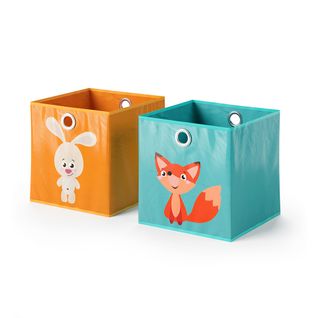 Boîte Pliante  29968 Orange/bleu 30x30cm Lot De 2