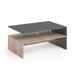 Table Basse Amato, Anthracite/chêne Sable, 90x42cm