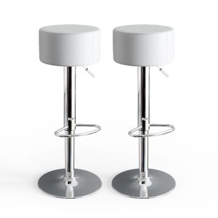 Tabouret De Bar  31999 Blanc 33x92cm 2 Pièces