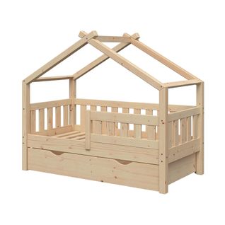 Lit Cabane Design 33268 Naturel Bois 70x140 Cm Avec Tiroir