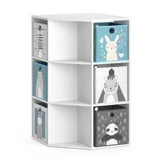 Bibliothèque Enfant Luigi 36230 Blanc 64x107.8cm Avec 4 Boîtes Pliantes