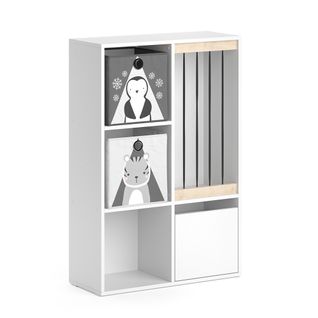Bibliothèque Enfant Luigi 36232 Blanc 29.2x107.8cm Avec 2 Boxes Pliants Opt.5