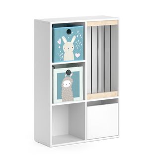 Bibliothèque Enfant Luigi 36233 Blanc 29.2x107.8cm Avec 2 Boxes Pliants Opt.6