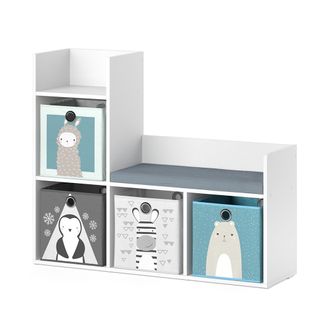 Étagère Pour Enfants Luigi 36234 Blanc 107.2x88.6cm Avec 2 Boxes Pliants Opt.2