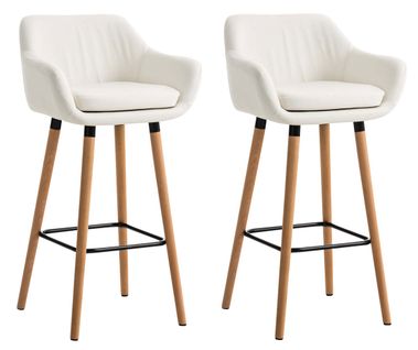 Lot De 2 Tabourets De Bar Grant En Similicuir Blanc