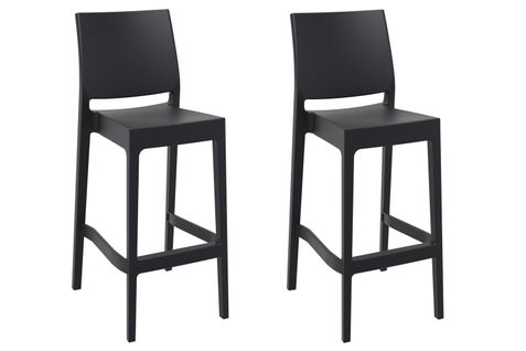 Set De 2 Tabourets De Bar Maya Noir