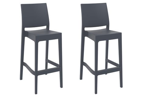 Set De 2 Tabourets De Bar Maya Gris Foncé